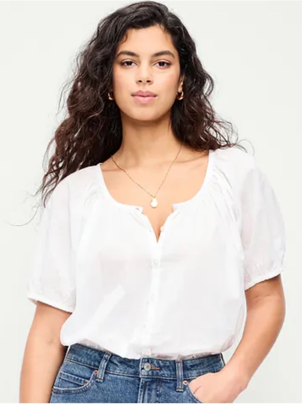 Old Navy Airy Button-Down Top White NWT Small